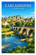 Affiche - Carcassonne - Le Canal du Midi - affiche carcassonne