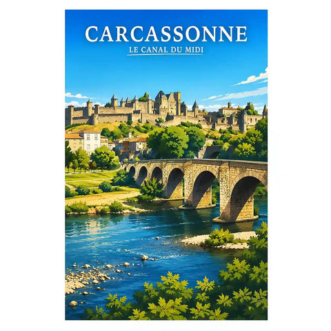 Affiche - Carcassonne - Le Canal du Midi