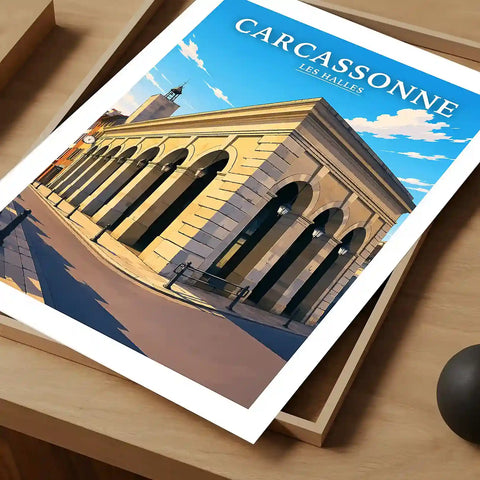 Affiche - Carcassonne - Les Halles - affiche carcassonne