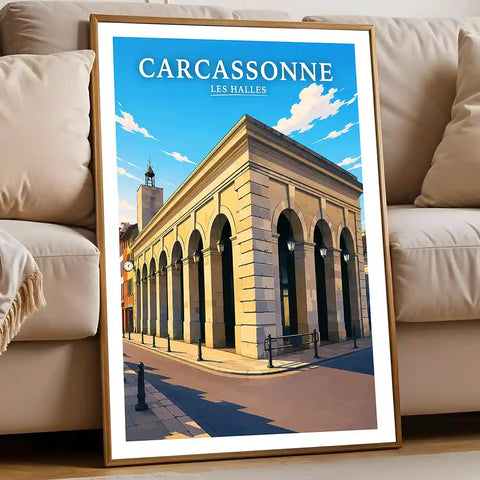 Affiche - Carcassonne - Les Halles - affiche carcassonne