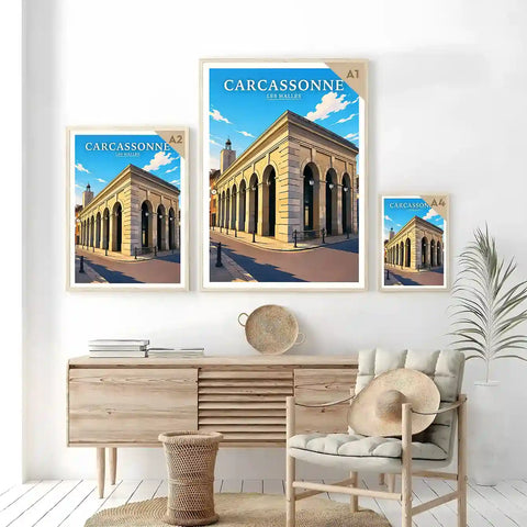 Affiche - Carcassonne - Les Halles - affiche carcassonne