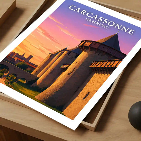 Affiche - Carcassonne - Les Remparts - affiche carcassonne