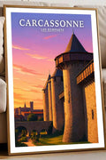 Affiche - Carcassonne - Les Remparts - affiche carcassonne