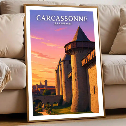 Affiche - Carcassonne - Les Remparts - affiche carcassonne