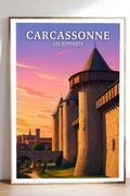 Affiche - Carcassonne - Les Remparts - affiche carcassonne