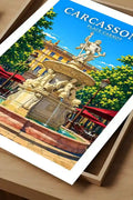 Affiche - Carcassonne - Place Carnot - affiche carcassonne