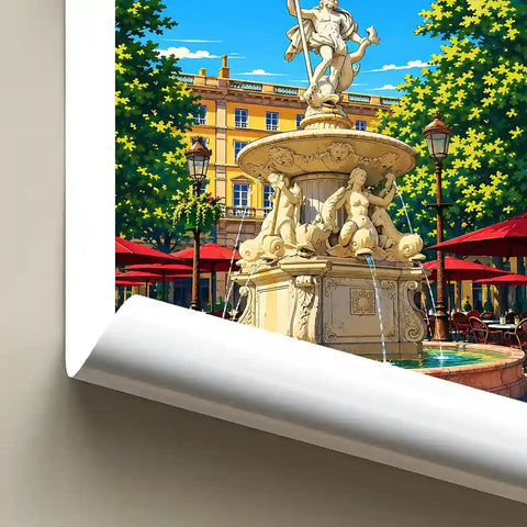 Affiche - Carcassonne - Place Carnot - affiche carcassonne