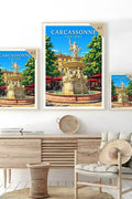 Affiche - Carcassonne - Place Carnot - affiche carcassonne