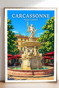 Affiche - Carcassonne - Place Carnot - affiche carcassonne