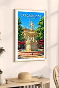 Affiche - Carcassonne - Place Carnot - affiche carcassonne