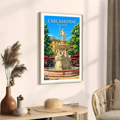 Affiche - Carcassonne - Place Carnot - affiche carcassonne