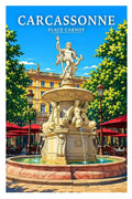 Affiche - Carcassonne - Place Carnot - affiche carcassonne