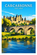 Affiche - Carcassonne - Pont Vieux - affiche carcassonne