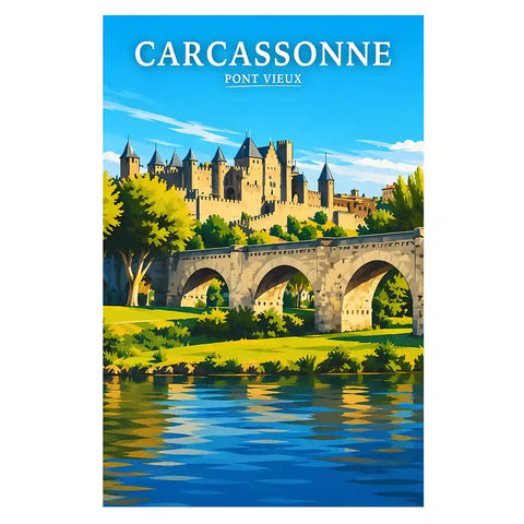 Affiche - Carcassonne - Pont Vieux