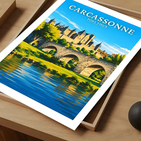 Affiche - Carcassonne - Pont Vieux - affiche carcassonne