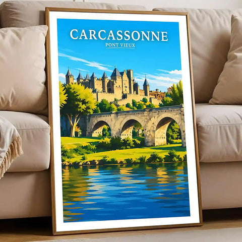 Affiche - Carcassonne - Pont Vieux - affiche carcassonne