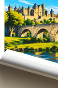 Affiche - Carcassonne - Pont Vieux - affiche carcassonne