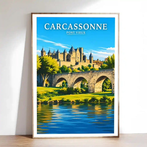 Affiche - Carcassonne - Pont Vieux - affiche carcassonne