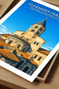Affiche - Clermont-Ferrand - Basilique Notre-Dame-du-Port - affiche clermont-ferrand