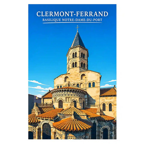 Affiche - Clermont-Ferrand - Basilique Notre-Dame-du-Port