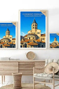 Affiche - Clermont-Ferrand - Basilique Notre-Dame-du-Port - affiche clermont-ferrand