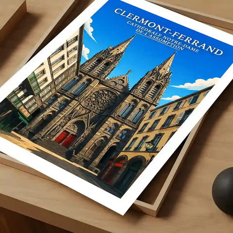Affiche - Clermont-Ferrand - Cathédrale Notre-Dame-de-l'Assomption - affiche clermont-ferrand