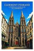 Affiche - Clermont-Ferrand - Cathédrale Notre-Dame-de-l'Assomption - affiche clermont-ferrand