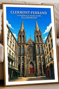 Affiche - Clermont-Ferrand - Cathédrale Notre-Dame-de-l'Assomption - affiche clermont-ferrand