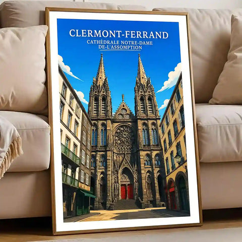 Affiche - Clermont-Ferrand - Cathédrale Notre-Dame-de-l'Assomption - affiche clermont-ferrand