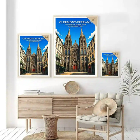 Affiche - Clermont-Ferrand - Cathédrale Notre-Dame-de-l'Assomption - affiche clermont-ferrand