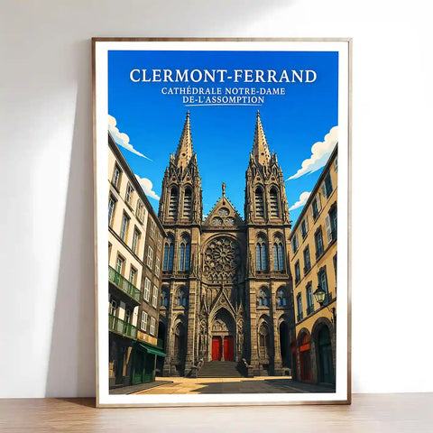 Affiche - Clermont-Ferrand - Cathédrale Notre-Dame-de-l'Assomption - affiche clermont-ferrand