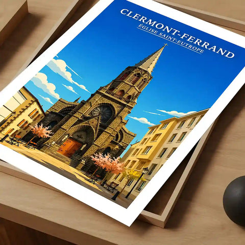 Affiche - Clermont-Ferrand - Église Saint-Eutrope - affiche clermont-ferrand