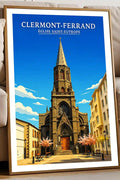 Affiche - Clermont-Ferrand - Église Saint-Eutrope - affiche clermont-ferrand