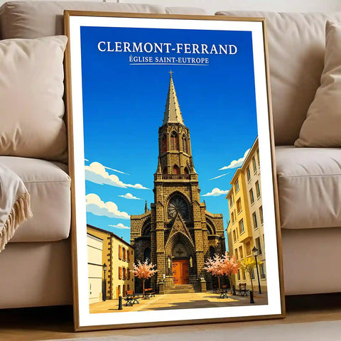 Affiche - Clermont-Ferrand - Église Saint-Eutrope - affiche clermont-ferrand
