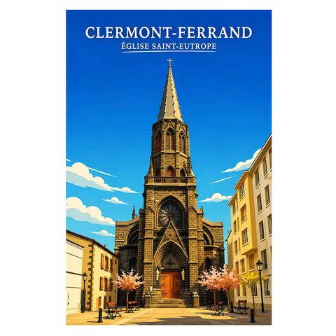 Affiche - Clermont-Ferrand - Église Saint-Eutrope