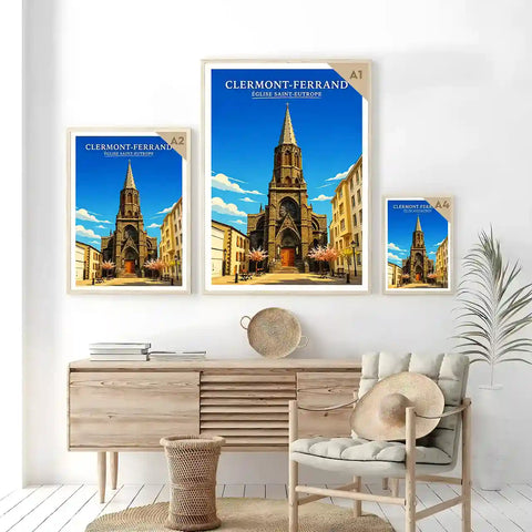 Affiche - Clermont-Ferrand - Église Saint-Eutrope - affiche clermont-ferrand
