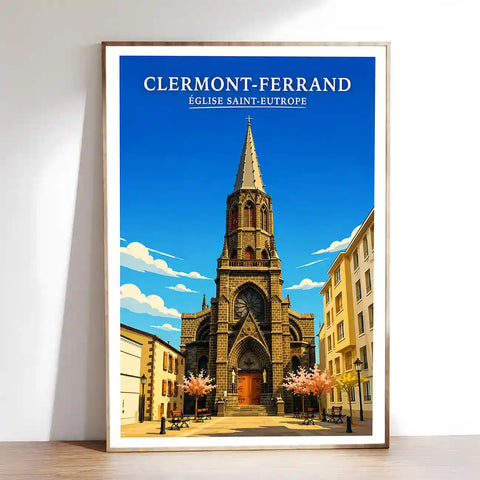 Affiche - Clermont-Ferrand - Église Saint-Eutrope - affiche clermont-ferrand