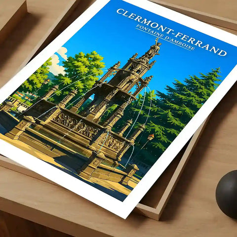 Affiche - Clermont-Ferrand - Fontaine d'Amboise