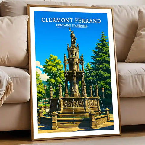 Affiche - Clermont-Ferrand - Fontaine d'Amboise