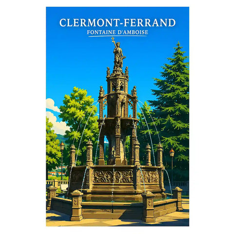 Affiche - Clermont-Ferrand - Fontaine d'Amboise