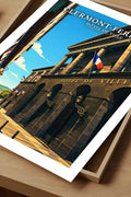 Affiche - Clermont-Ferrand - Hôtel de Ville - affiche clermont-ferrand