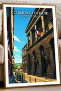 Affiche - Clermont-Ferrand - Hôtel de Ville - affiche clermont-ferrand