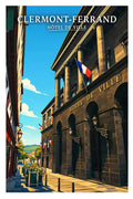 Affiche - Clermont-Ferrand - Hôtel de Ville - affiche clermont-ferrand