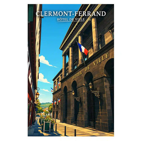 Affiche - Clermont-Ferrand - Hôtel de Ville