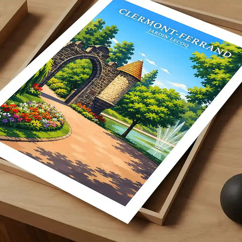 Affiche - Clermont-Ferrand - Jardin Lecoq - affiche clermont-ferrand