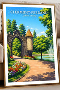Affiche - Clermont-Ferrand - Jardin Lecoq - affiche clermont-ferrand