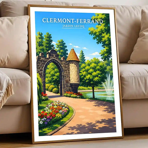 Affiche - Clermont-Ferrand - Jardin Lecoq - affiche clermont-ferrand