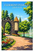 Affiche - Clermont-Ferrand - Jardin Lecoq - affiche clermont-ferrand