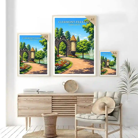 Affiche - Clermont-Ferrand - Jardin Lecoq - affiche clermont-ferrand