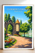Affiche - Clermont-Ferrand - Jardin Lecoq - affiche clermont-ferrand